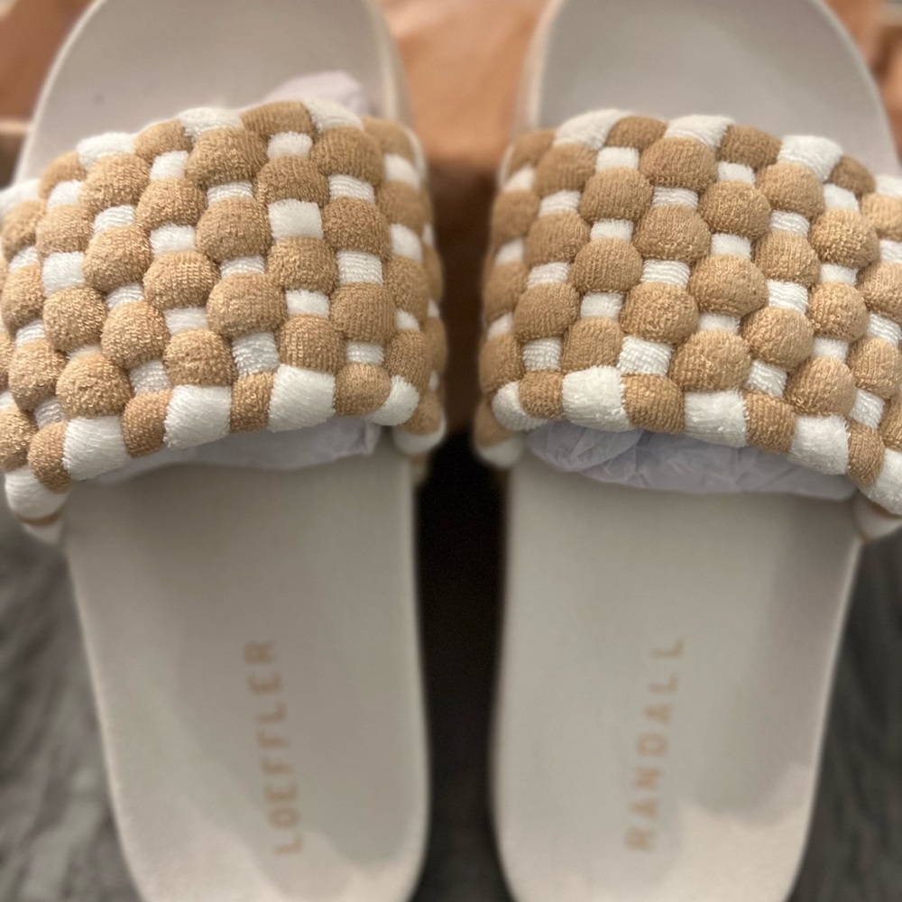 Loeffler Randall Sonnie Flat Woven Cream size 9.5